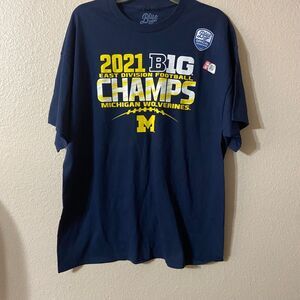 #7549 Mens Blue 84 Michigan Wolverines 2021 Football Champion Shirt Size XL